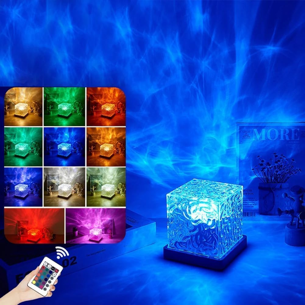 Northern Lights Lamp, 16 Color Northern Lights Ocean Wave Projector Light, Waveqube Lamp, Ocean Wave Ceiling Projector, Galaxy Projector Night Light for Bedroom image number 1