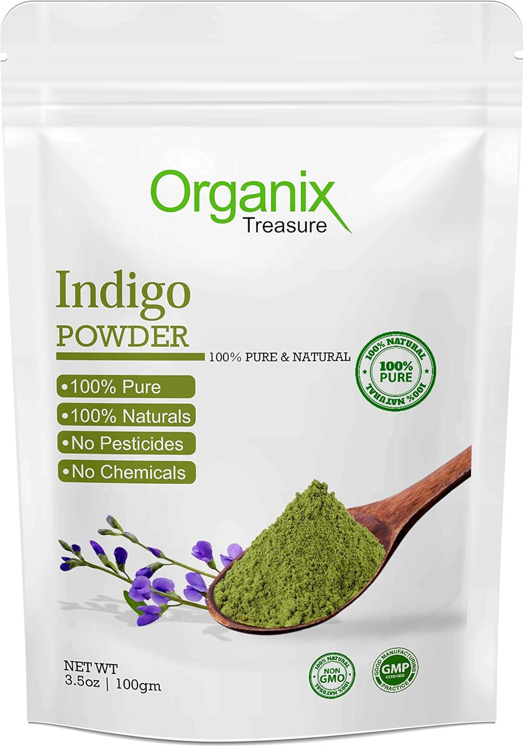 Organix Treasure Pure & Natural Indian Indigo Powder for Hair Care & Hair Growth, 200Gm image number 2