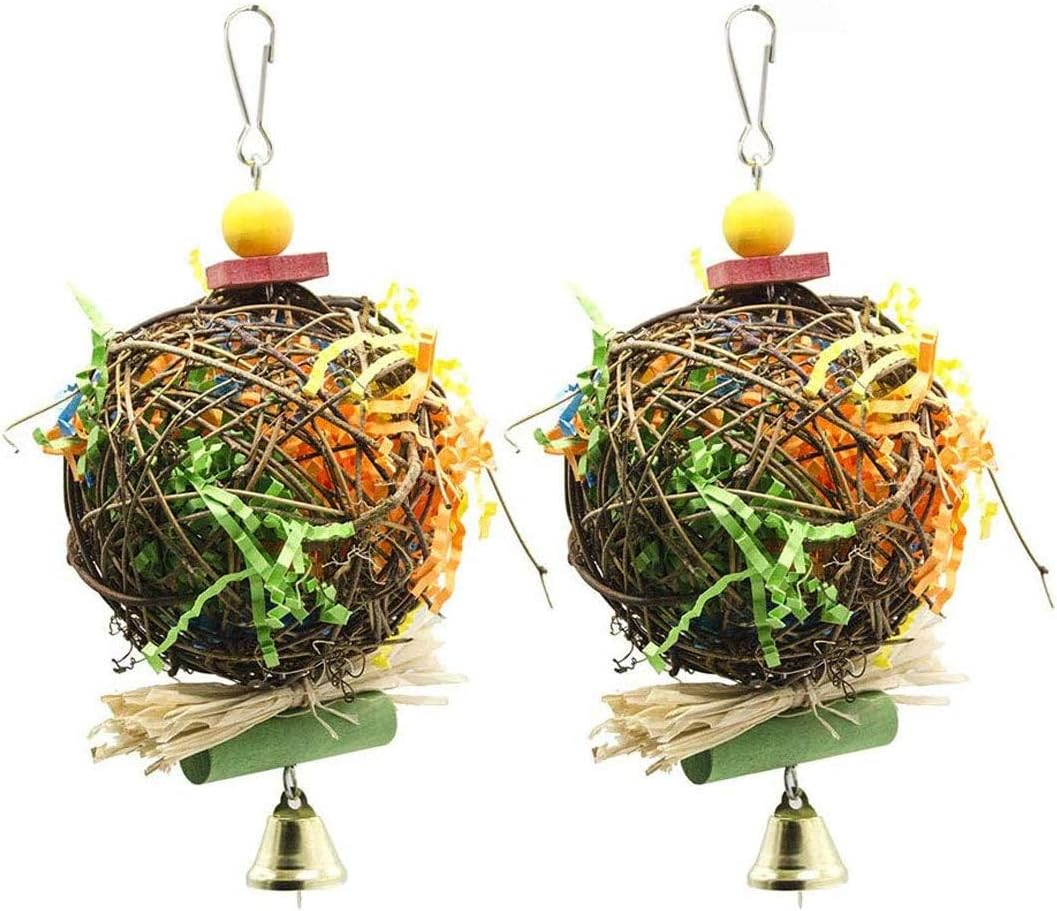 2 Pcs Bird Chewing and Foraging Toys - Parrot Cage Hanging Toy for Budgies Parakeet image number 5