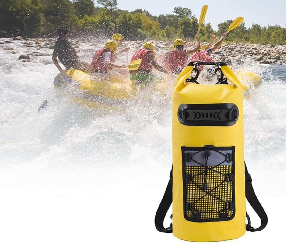 SKYLUXE - Waterproof Camping Dry Bag - Heavy Duty Roll-Top Sack for Outdoor Adventures, Hiking, and Kayaking - Keep Gear Safe & Dry - Yellow image number 4