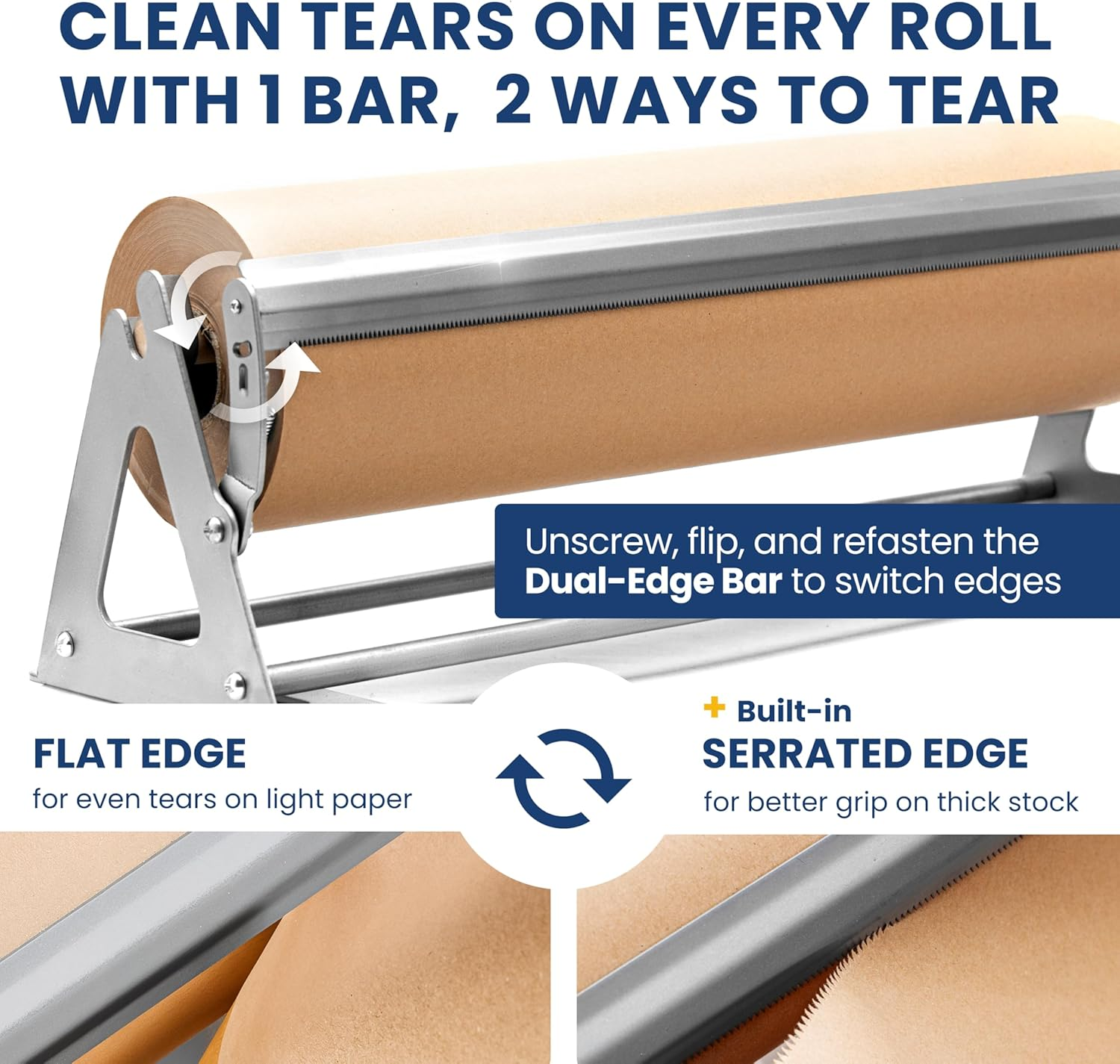 Paper Roll Dispenser and Cutter - Heavy Duty Kraft, Freezer, and Butcher Paper Dispenser - Non Slip and Wall Mountable (12 Inches)(Up to 1000Ft Rolls) image number 1