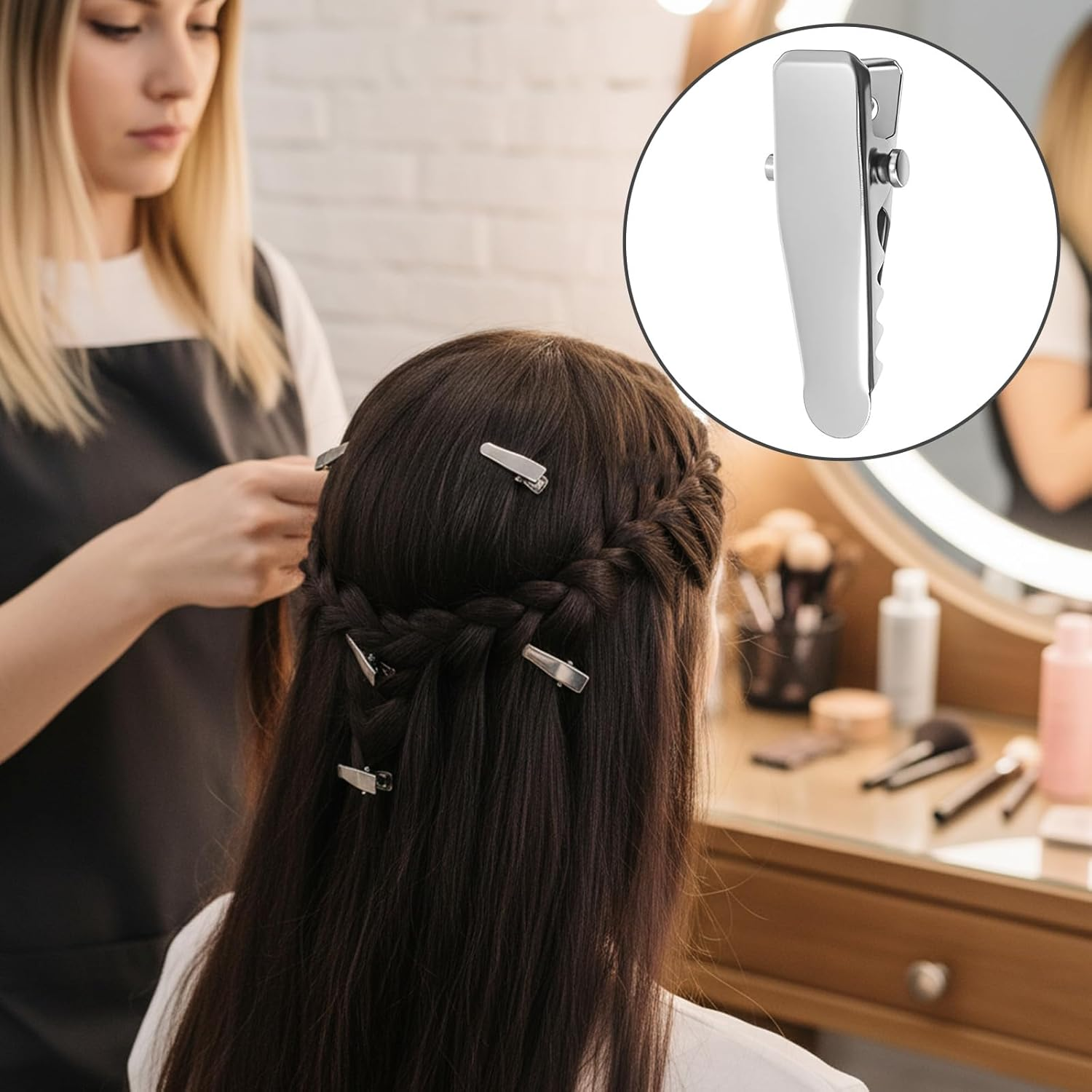 Pack of 80 Alligator Clips Silver Hair Clips Small Metal Hair Clip Hairdressing Alligator Clips Mini DIY Hairdressing Clip Crocodile Clip Hair Clips Women'S Clips for Hair Accessories Craft image number 2