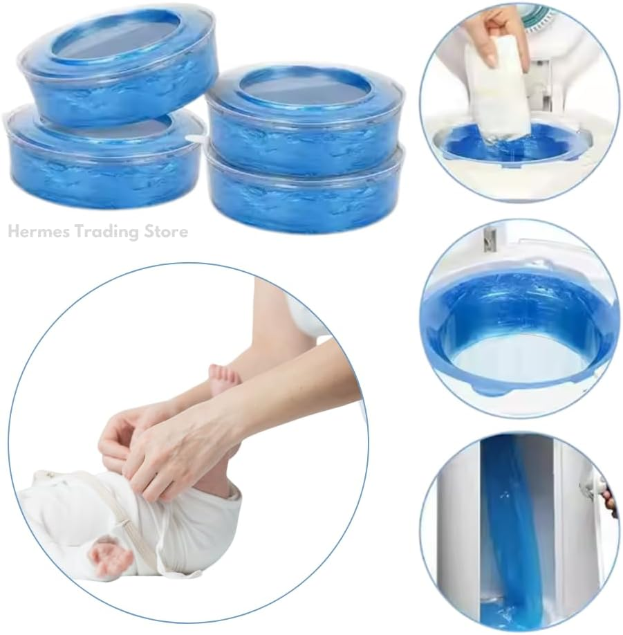 Refill Cassettes for Nappy Bins, Compatible with Angelcare - Odor-Sealing 7-Layer Film, Antimicrobial, Holds 320 Diapers - Fresh, Hygienic Disposal - Pack of 8
