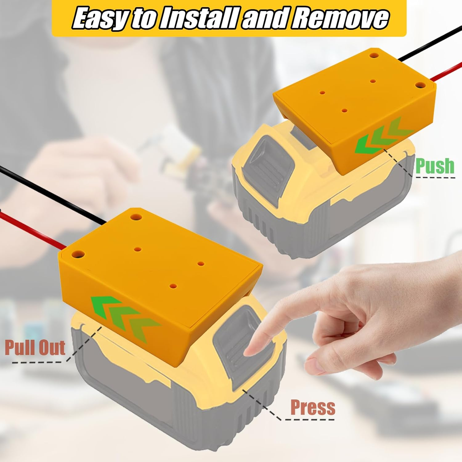 2Packs Power Wheel Adapter for Dewalt 20V Battery Adapter, Battery Converter Kit with Switch & Fuses & Wire Terminals, 14AWG Wire, Power Connector for DIY Rc Car Toys, Robotics and Rc Truck image number 6