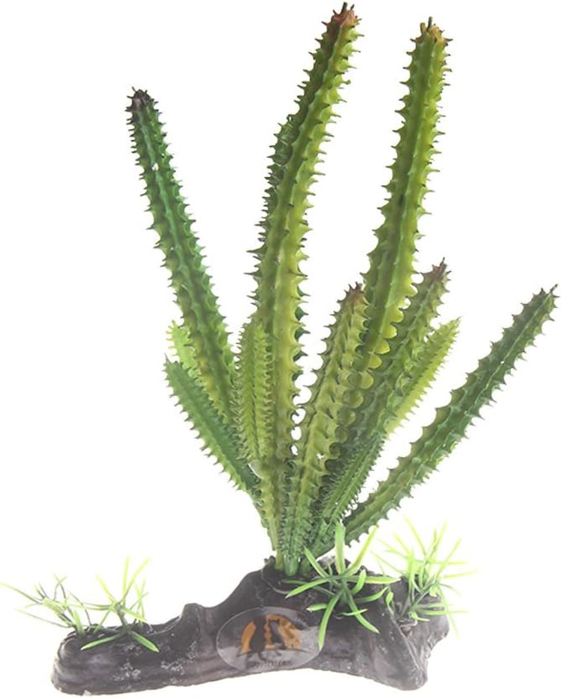 Emours Cactus Plastic Plant Aquarium Ornament Fish Tank Desert Reptile Decoration image number 3
