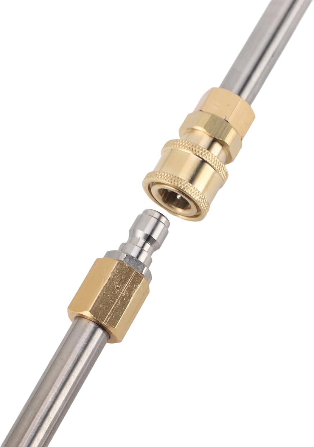 90 Inch Pressure Washer Extension Wand Rod, Power Washer Lance with 1/4 Inch Quick Connect, for Roof, 6Pcs with Stainless Steel and Brass Construction image number 2