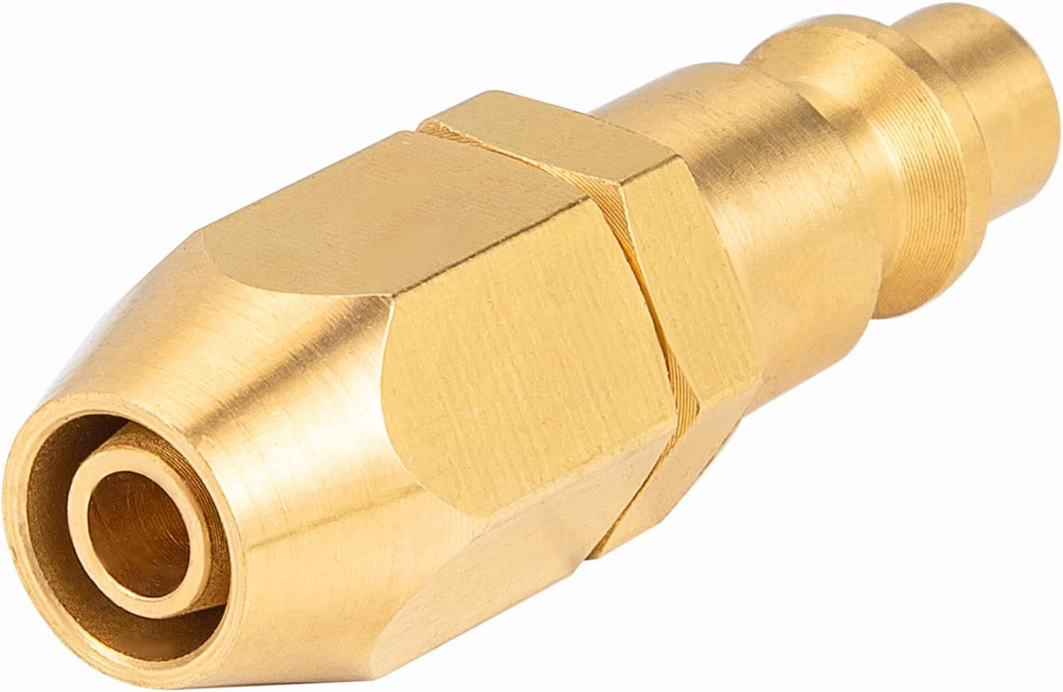 Premium Solid Brass 2PCS Pneumatics Reusable Replacement Fitting 1/4" Barb for 1/4-Inch ID Polyurethane Air Hose with 1/4" NPT Rigid Replacement image number 5