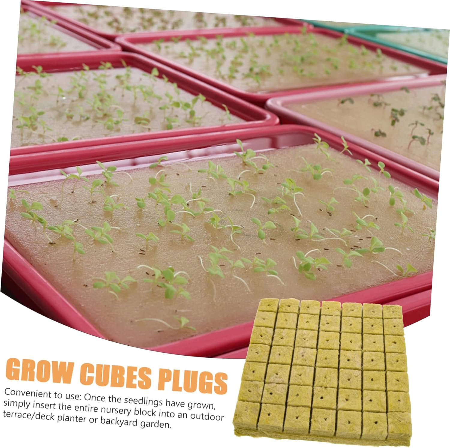 ROMISBABA Hydroponic Grow Medium Planting Cubes Plugs 98Pcs Substrate Blocks for Vegetable Flower Gardening image number 5