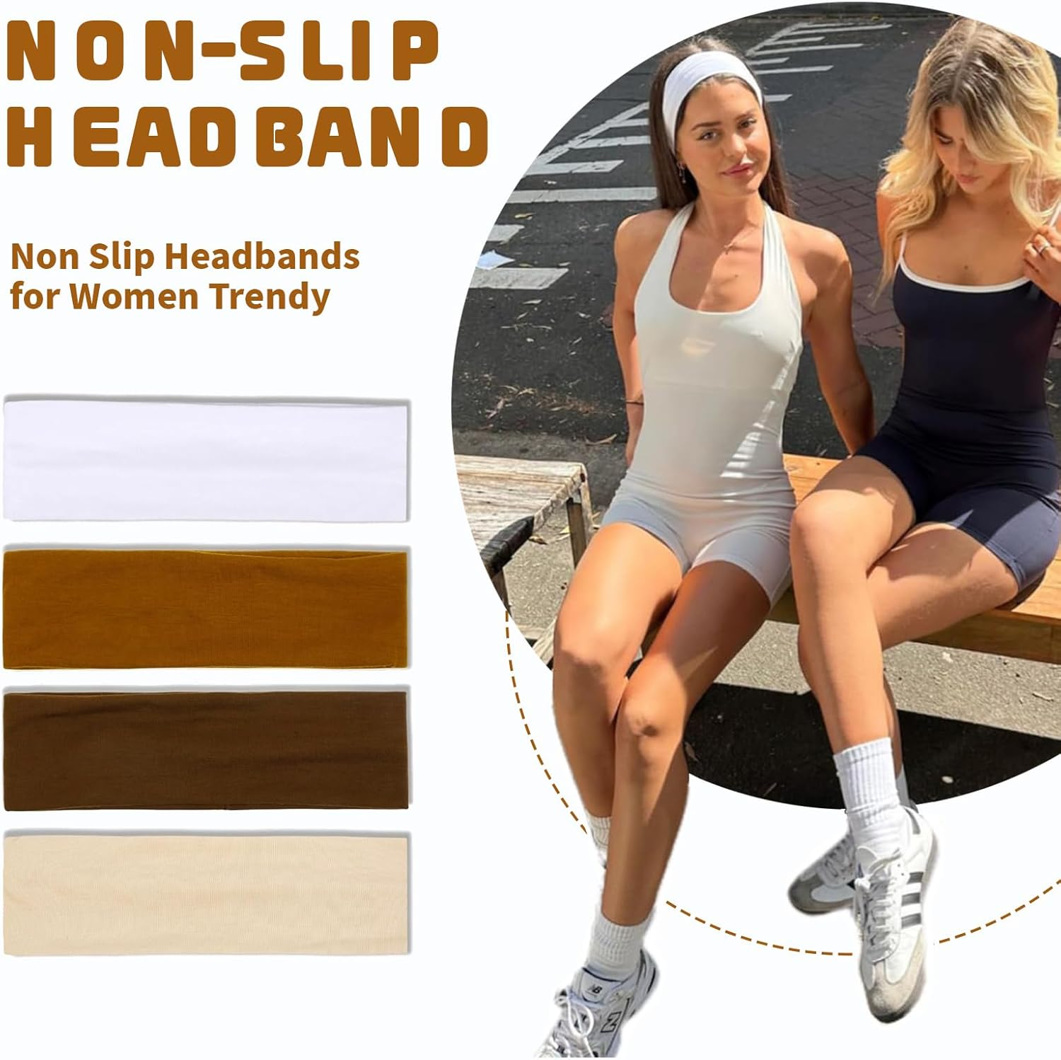 Lilbitty Set of 7 Headbands, Women'S Hair Band, Thin, Non-Slip Elastic Hair Bands for Women, Sports, Cotton Headband for Yoga, Running, Fitness, Headbands for Women and Girls image number 1