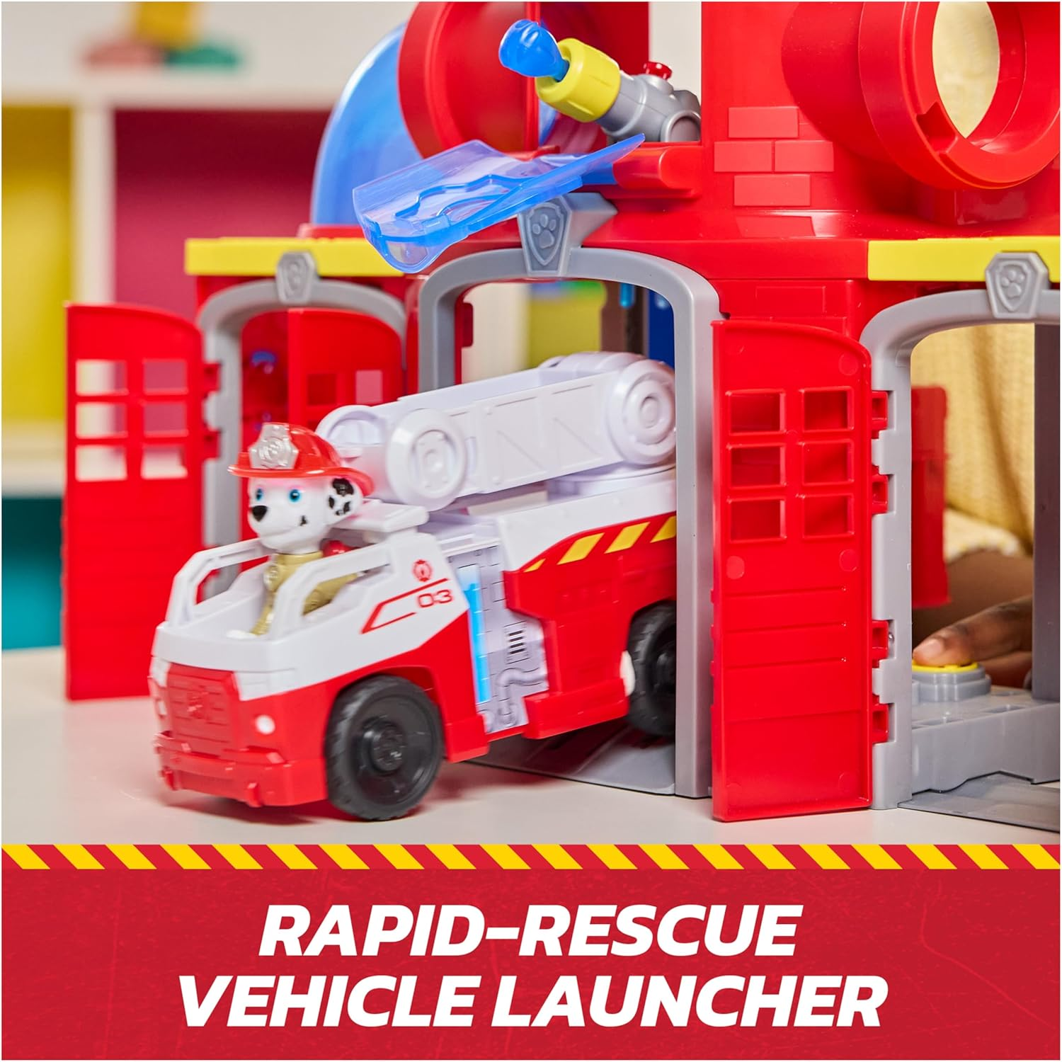 PAW Patrol Fire Rescue Command Center with Marshall Figure, Rescue Fire Truck, Lights, Launcher and Sound Fx, Kids Toys for Boys & Girls Ages 3 and Up image number 3