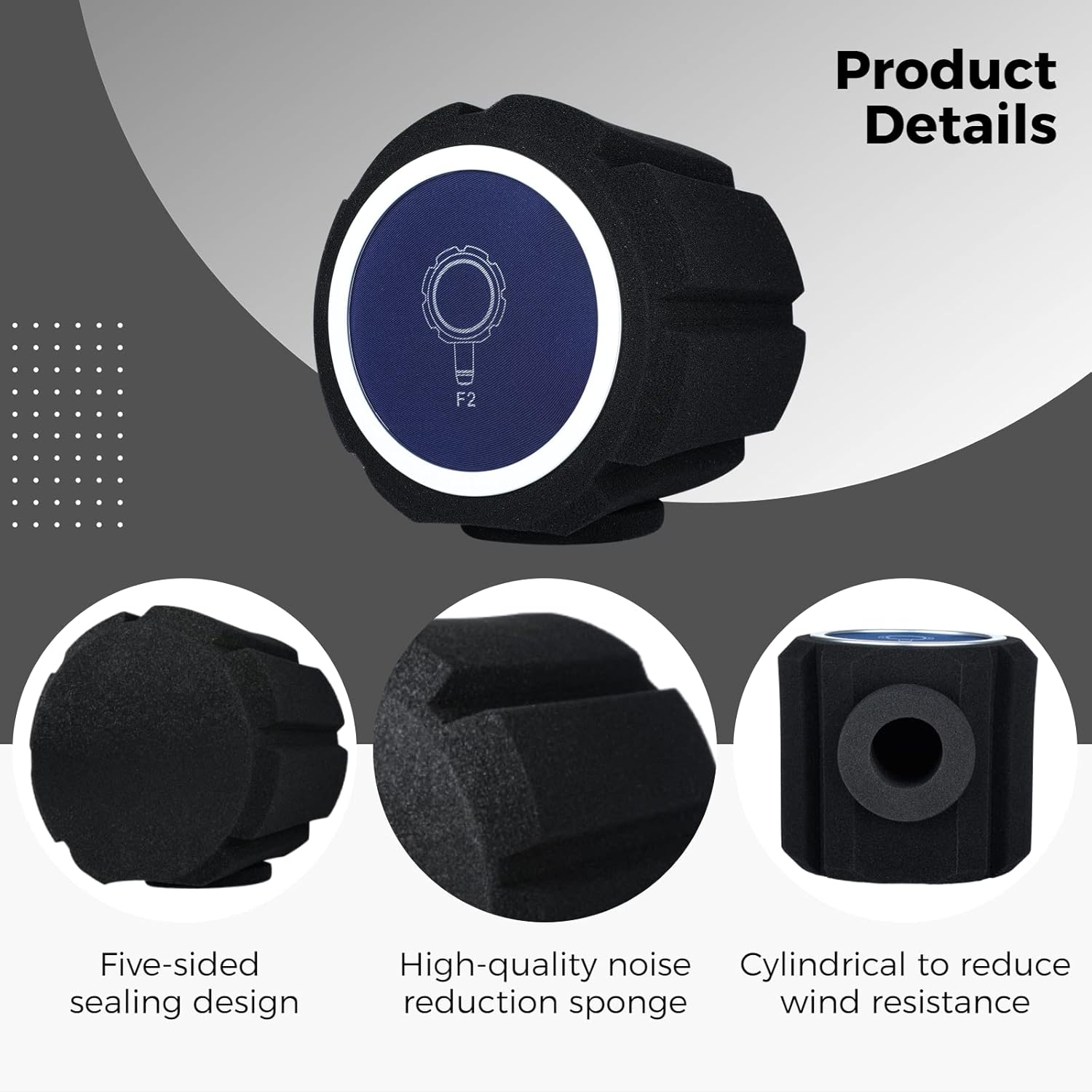 Microphone Pop Filter, Wind Shield Acoustic Filter for Record Studios, Mic Sound-Absorbing Foam, Vocal Isolation Foam Ball, Noise Canceling Sponge Microphone Windscreen image number 3