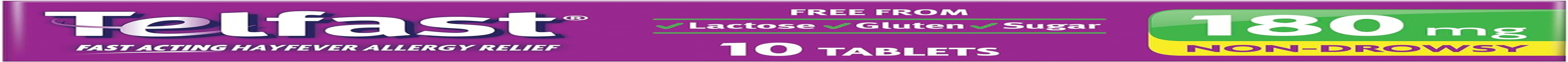 Telfast Hayfever Allergy Relief 180Mg Antihistamine - Non-Drowsy - for Sneezing, Runny Nose, Itchy Eyes and Throat and Hives- 10 Tablets