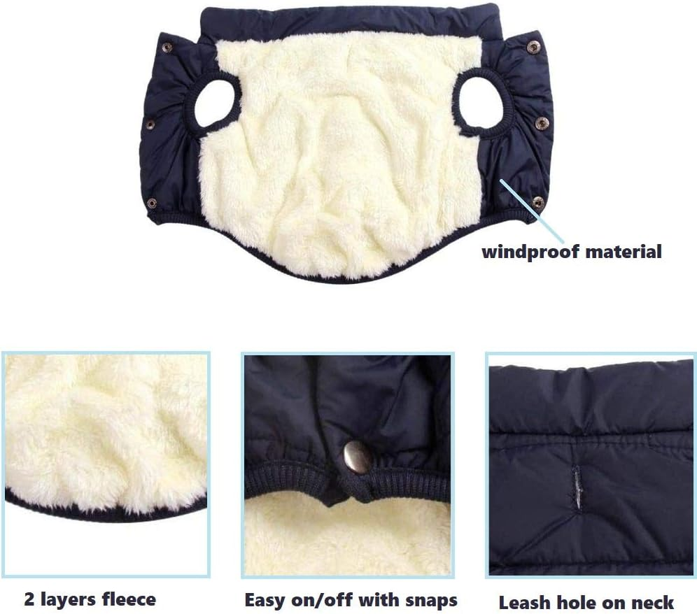 Double Layer Fleece Warm Dog Jacket Coat Vest for Puppy Winter Cold Weather Soft Windproof Apparel for Small Medium Large Dogs (L) image number 4