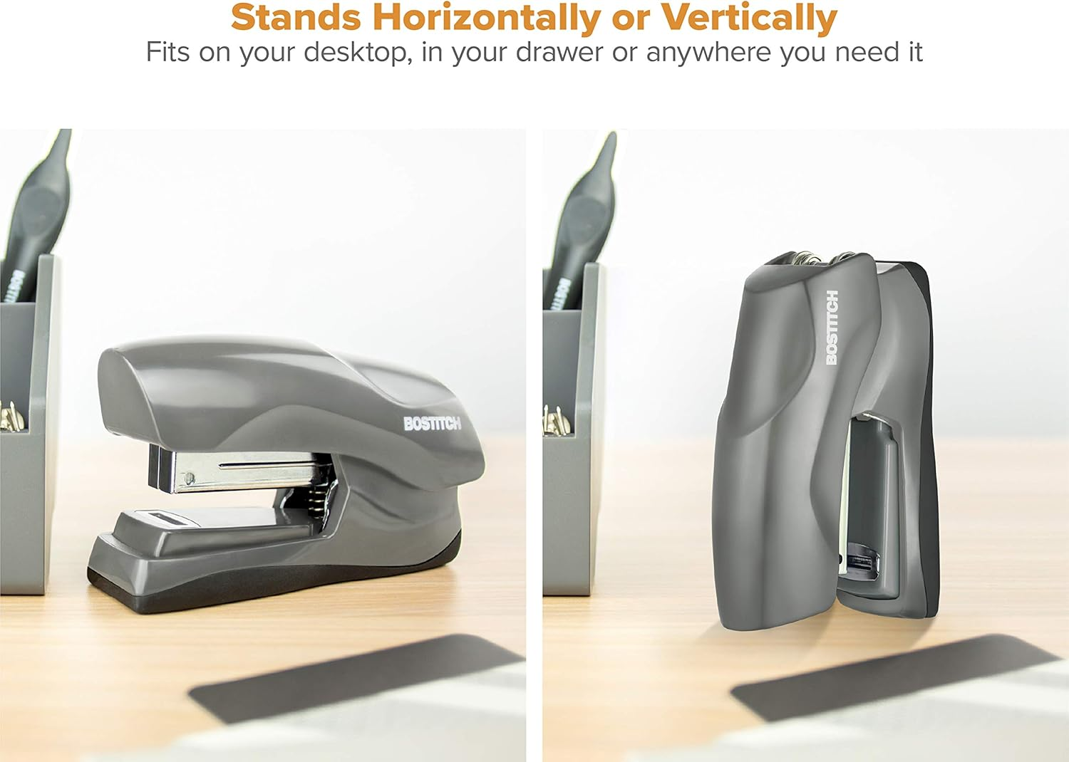 Bostitch Office Heavy Duty 40 Sheet Stapler, Small Stapler Size, Fits into the Palm of Your Hand; Gray - Gray, Compact image number 5