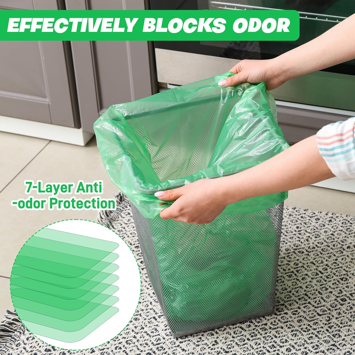 Hejo 12 Pack Nappy Bin Refill, 4.5M Nappy Refill Bags Compatible for Tommee Tippee Angelcare Twist & Click Refill, Smellproof Nappy Bags Refill, Diaper Pail Refill Liner Hold (Green) image number 1