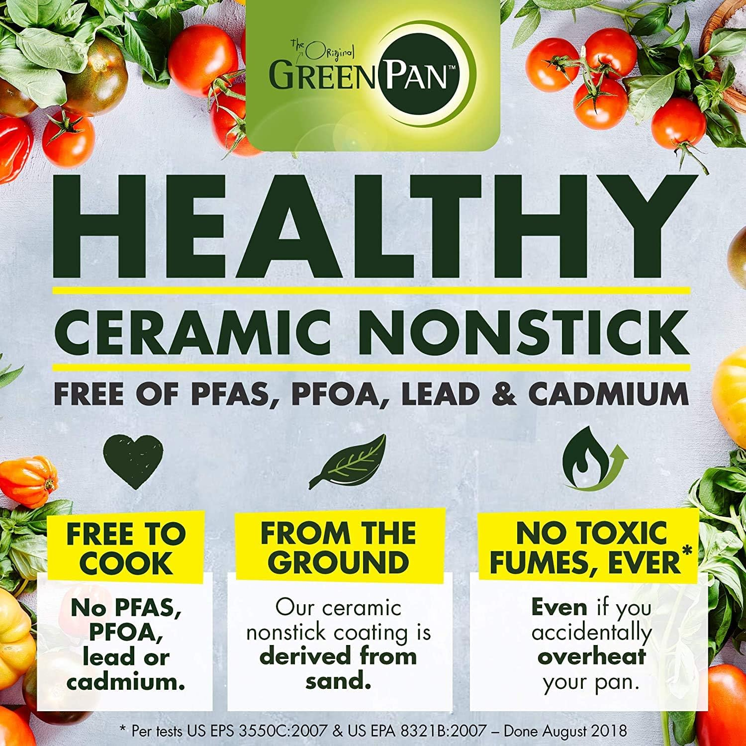 Greenpan Padova Healthy Ceramic Nonstick 10Pc Cookware Pots and Pans Set, Induction Safe, Smokey Blue image number 6