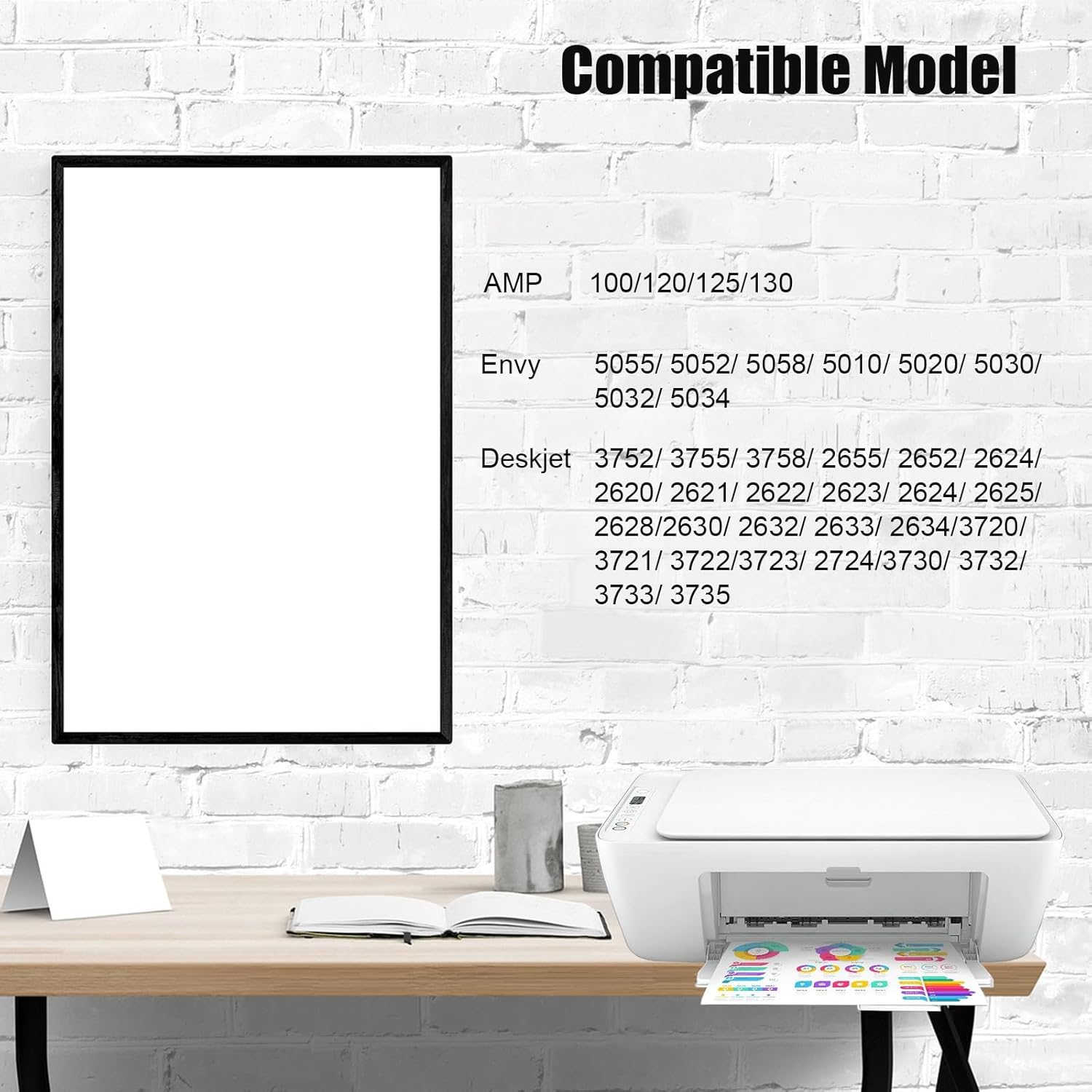 65XL Ink Cartridg Compatible for HP Ink 65 65XL Works with HP Deskjet 2600 2620 2621 2622 3722 3752 Envy 5020 5030 5058 5052 5055 (2 Black)
