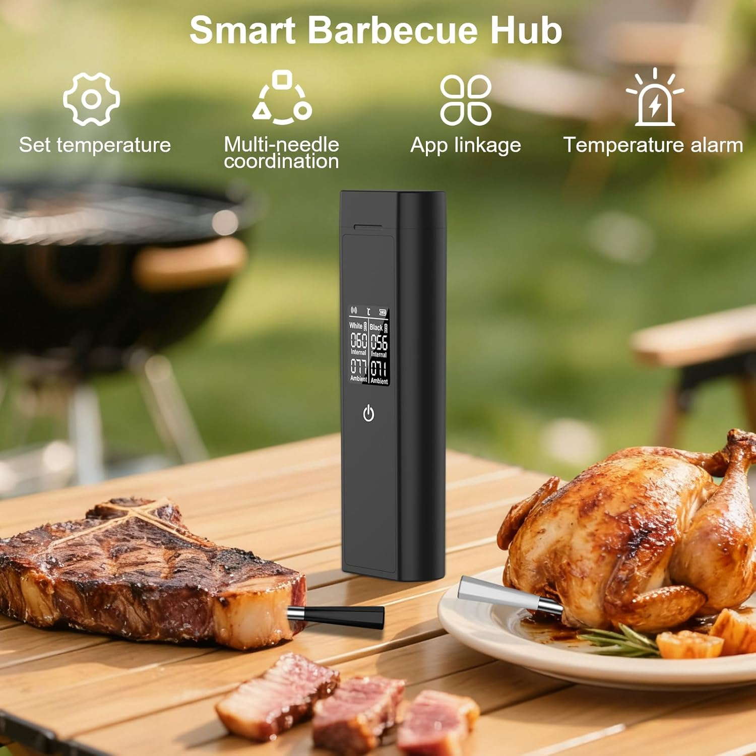 Wireless Meat Thermometer | 600FT Bluetooth Range & Stability | Standalone Display Hub | NMI Certified Accuracy &plusmn;0.5&deg;C & 0.5S Instant Read |Real-Time Monitoring & Smart Alerts for BBQ, Oven, Smoker image number 1