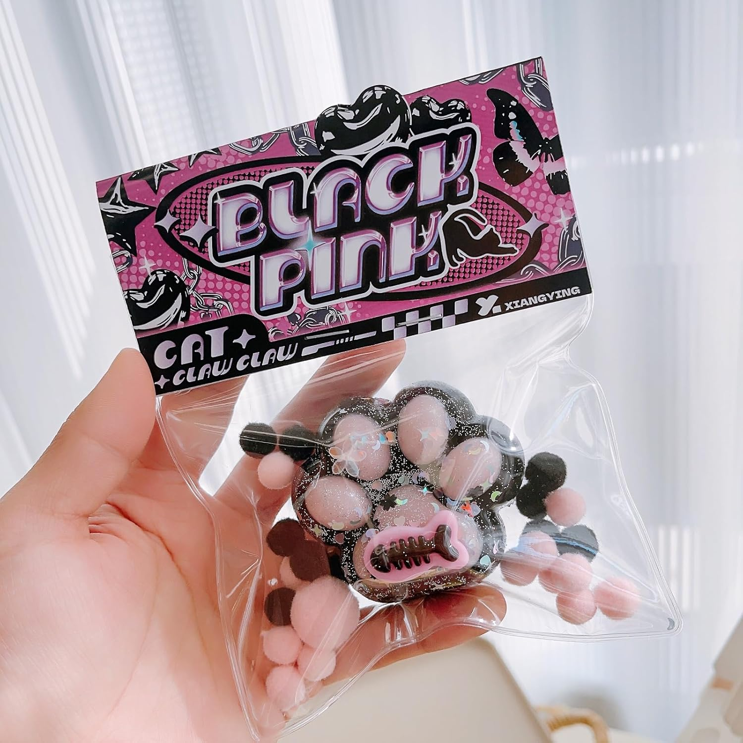 Taba Cat Squishy Squeeze Toys, Squishy Chuu, Cat Paw Squishy Stress Relief Sensory Toy, Pinch Family Squishy Toys, Jelly Kitty Paw Squishy for Kids Adults (White)