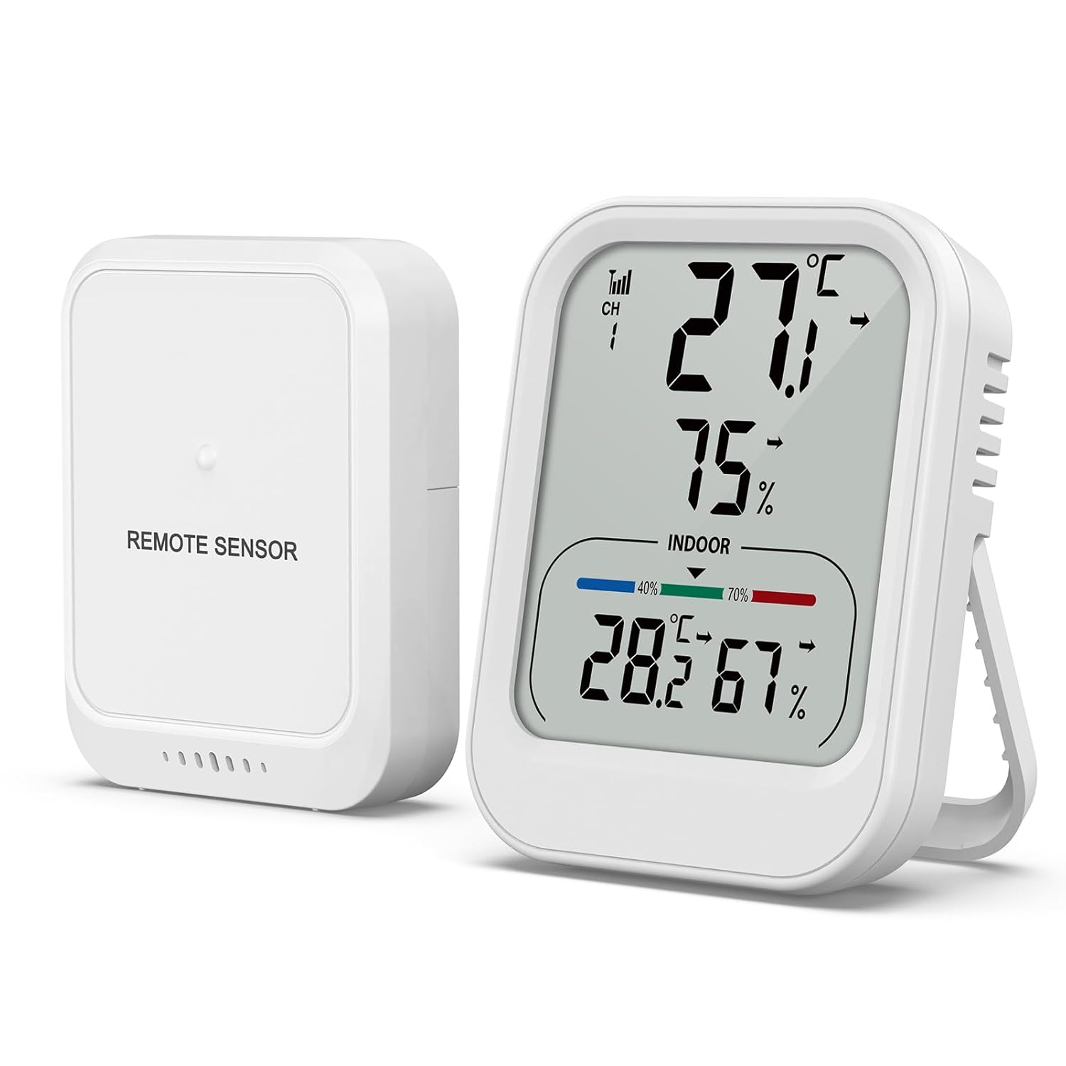 Brifit Digital Room Thermometer Hygrometer, Wireless Indoor Outdoor Thermometer with Sensor, Temperature Humidity Monitor Gauge with LCD Display, &deg;C/&deg;F Switch, MAX/MIN Record, for Home, Greenhouse image number 6