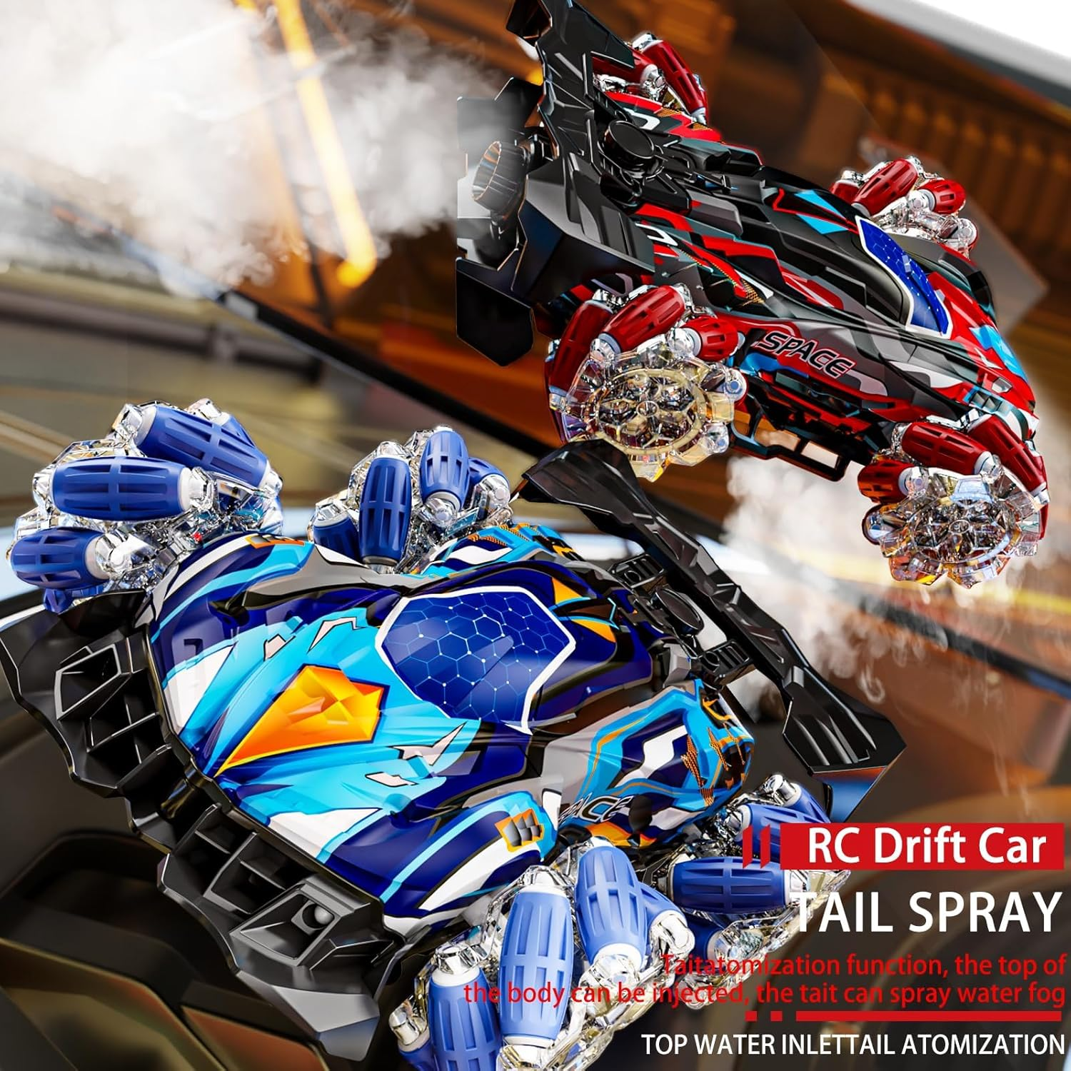 Remote Control Car for Kids Toys RC Stunt Car 360&deg;Rotating RC Cars with Music 4WD off Road Radio Controlled Truck 2.4Ghz Outdoor Toy RC Drift Car for Boys (Blue) image number 2