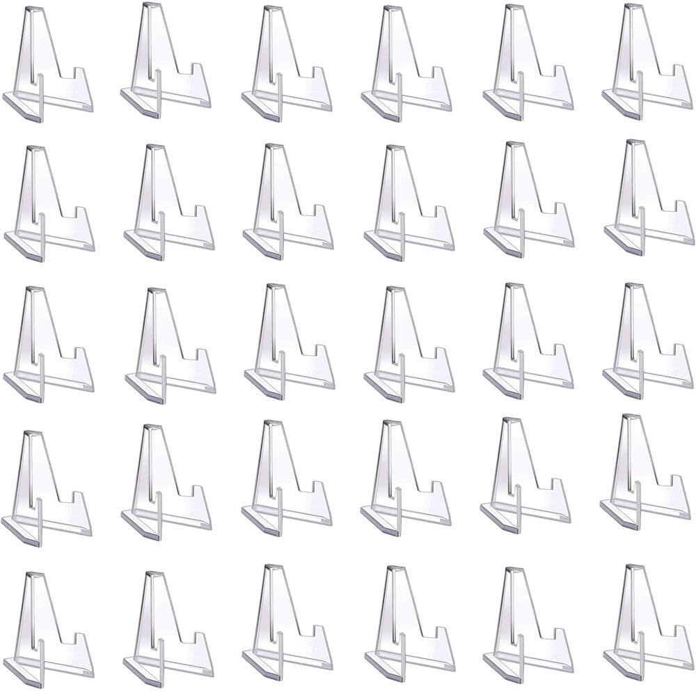 30Pack Mini Acrylic Easel Stands - Card Stands, Coin Display Stand, Multifunctional Display Holder image number 2