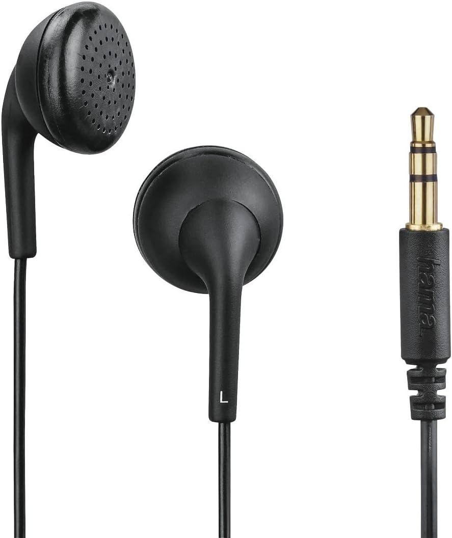 Hama Bubbly Wired Stereo Headphones with 3.5Mm Jack Gold Plated Jack 1.2M Cable - Black image number 6