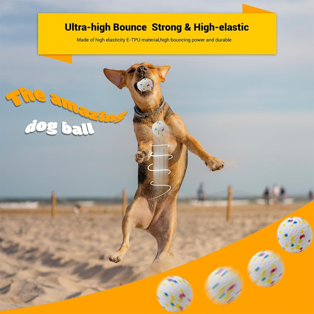 LIEVUIKEN Dog Balls Toys for Aggressive Chewers, Indestructible Bouncy Floating Balls for Dogs to Fetch, Durable Solid Rubber Ball for Training (2 PCS) image number 6