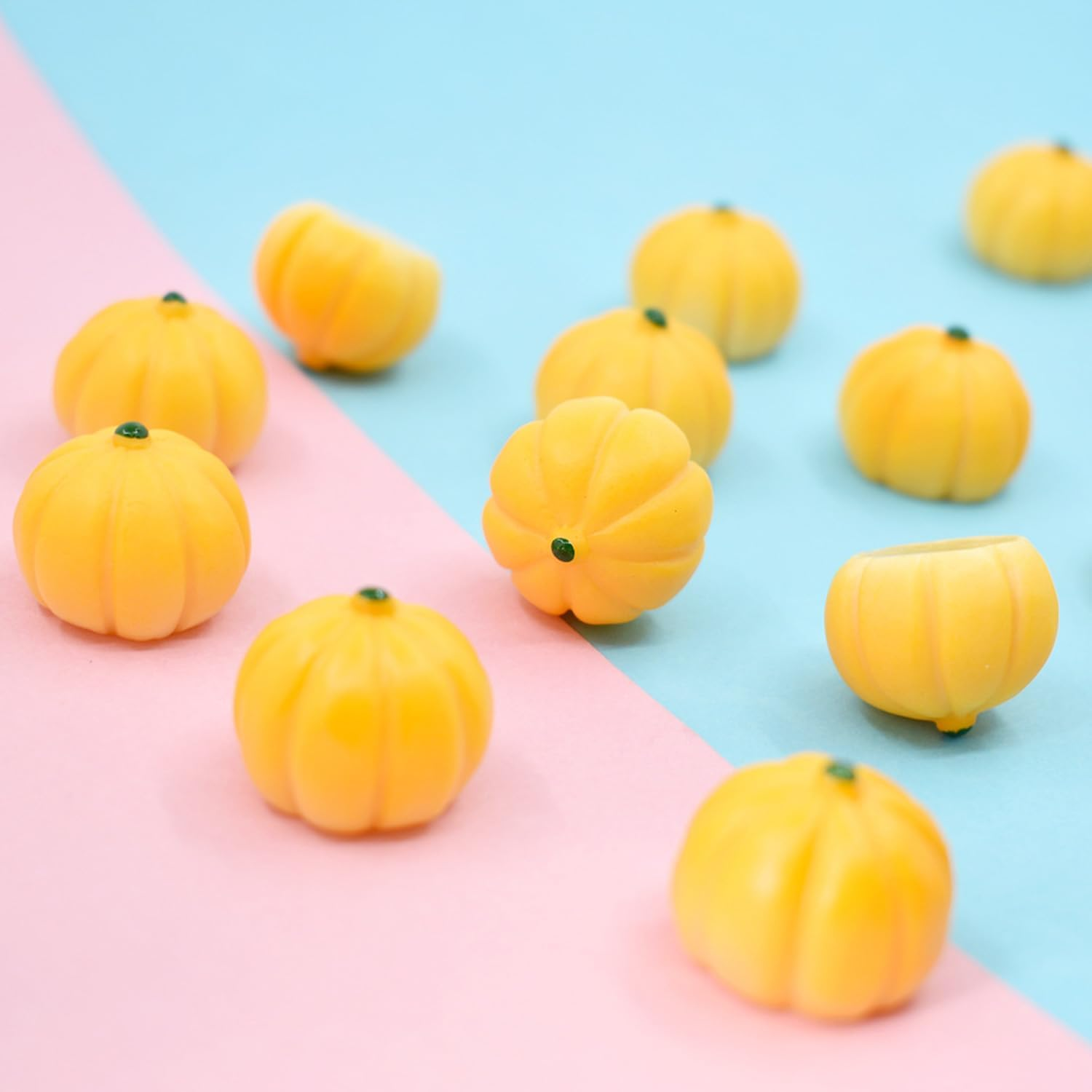 40 Pcs Miniature Pumpkin Mini Resin Pumpkin Fake Fruit Miniature Vegetables for Halloween Mini House Decor Miniatures Food Kitchen image number 3