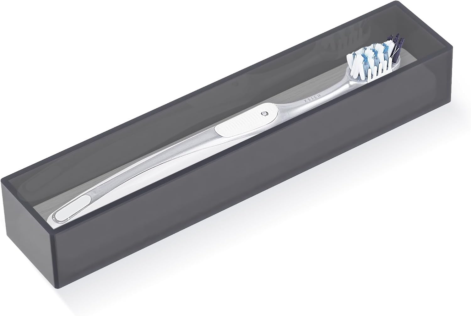 Linkidea Acrylic Toothbrush Holder with Drainage Hole, Bathroom Drawer Organizer with Drying Diatomite Stone, Compatible with Extra Clean, Oral-B Crossaction Toothbrush