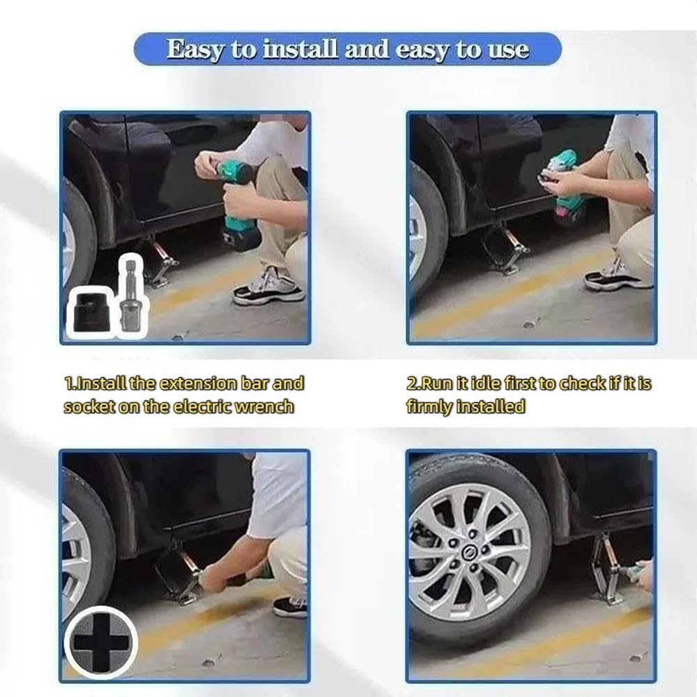 Heavy Duty Scissor Jack Socket for Car Jack and Electric Wrench Adapter Universal Fit for Trailer, RV, Truck, Auto Repair and Quick Labor Saving Car Lift Tool with Durable Steel Construction image number 5
