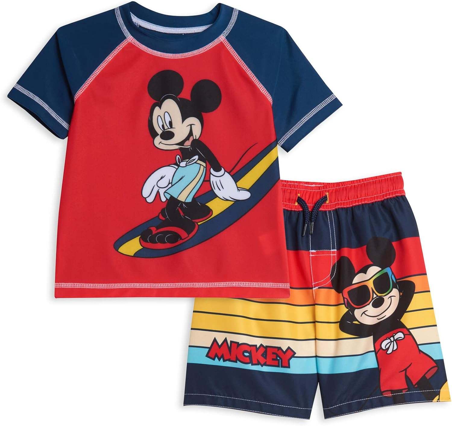 Disney Mickey Mouse Rash Guard and Swim Trunks Outfit Set Infant to Toddler