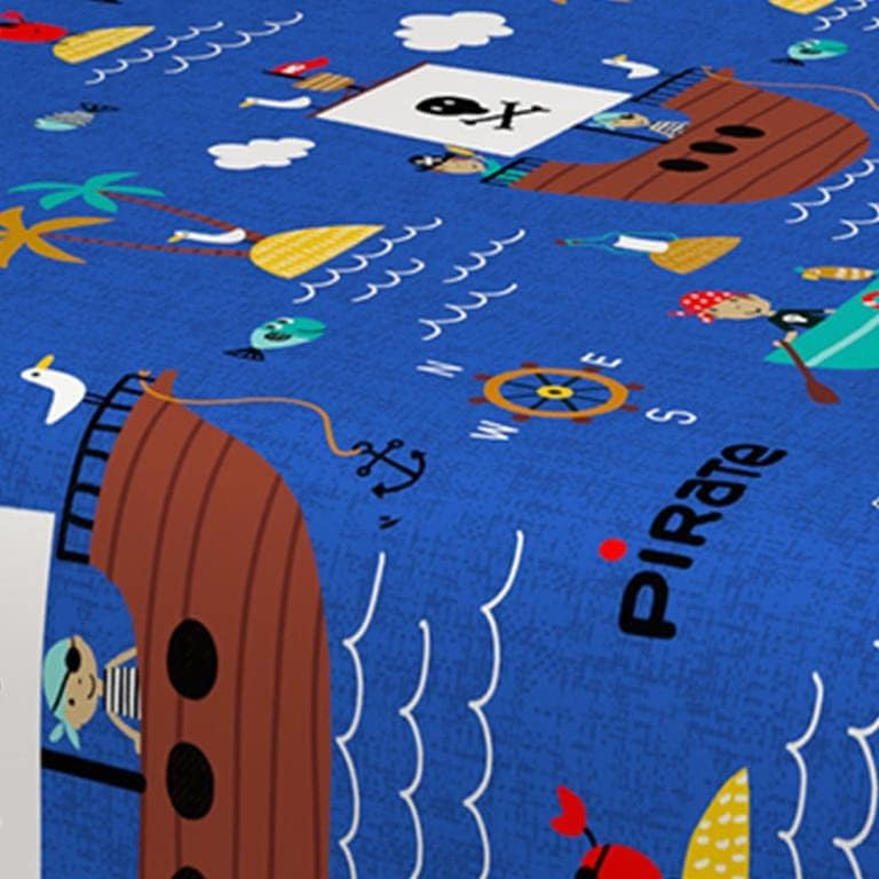 Soleil D'Ocre, Bedding Set 180 X 290 Cm Pirates Blue 100% Cotton 57 Threads/Cm&sup2; image number 4
