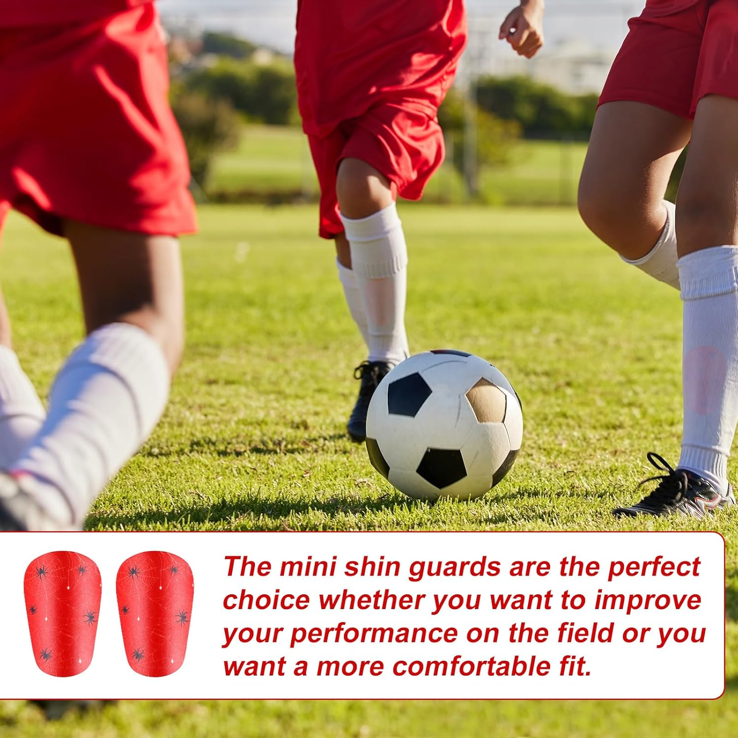 2Pcs Spider Mini Soccer Shin Guards, 3.15X1.97 Inch Extra Small Shin Guards Football Cobweb Football Shin Pads Protective Shin Guards Equipment for Teenagers Kids Adults (Style 1) image number 1