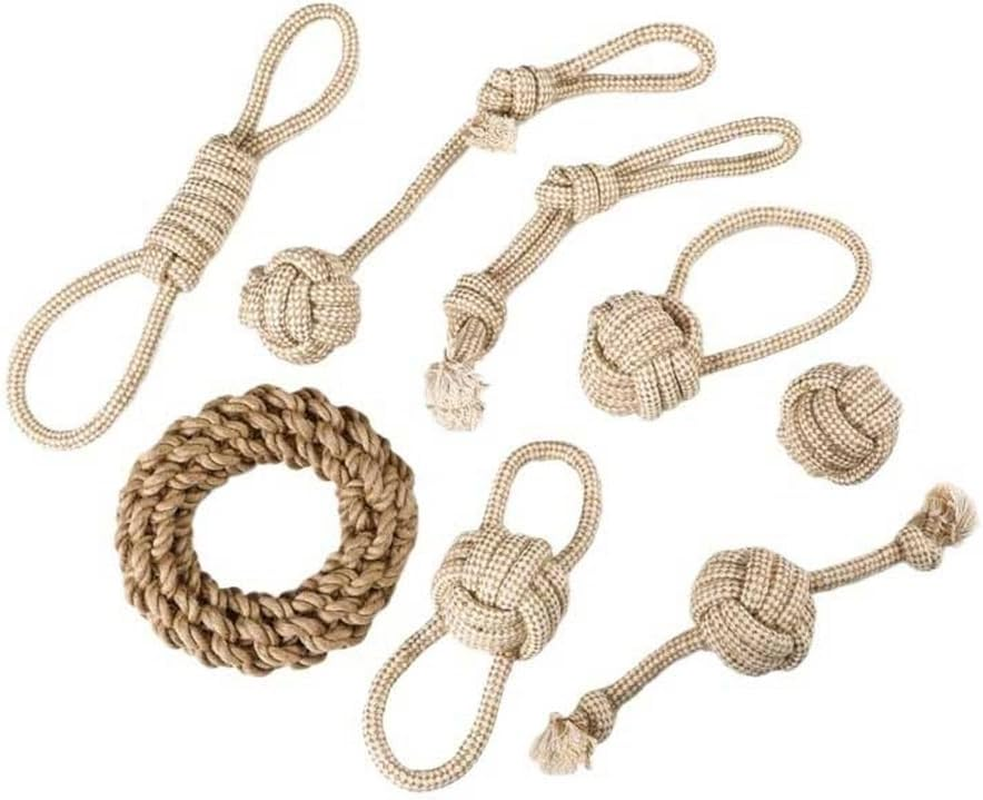 8-Piece Dog Toy Set with Gnawing Teeth Grinding Teeth Cotton Rope Pet Toys Pulling Toys