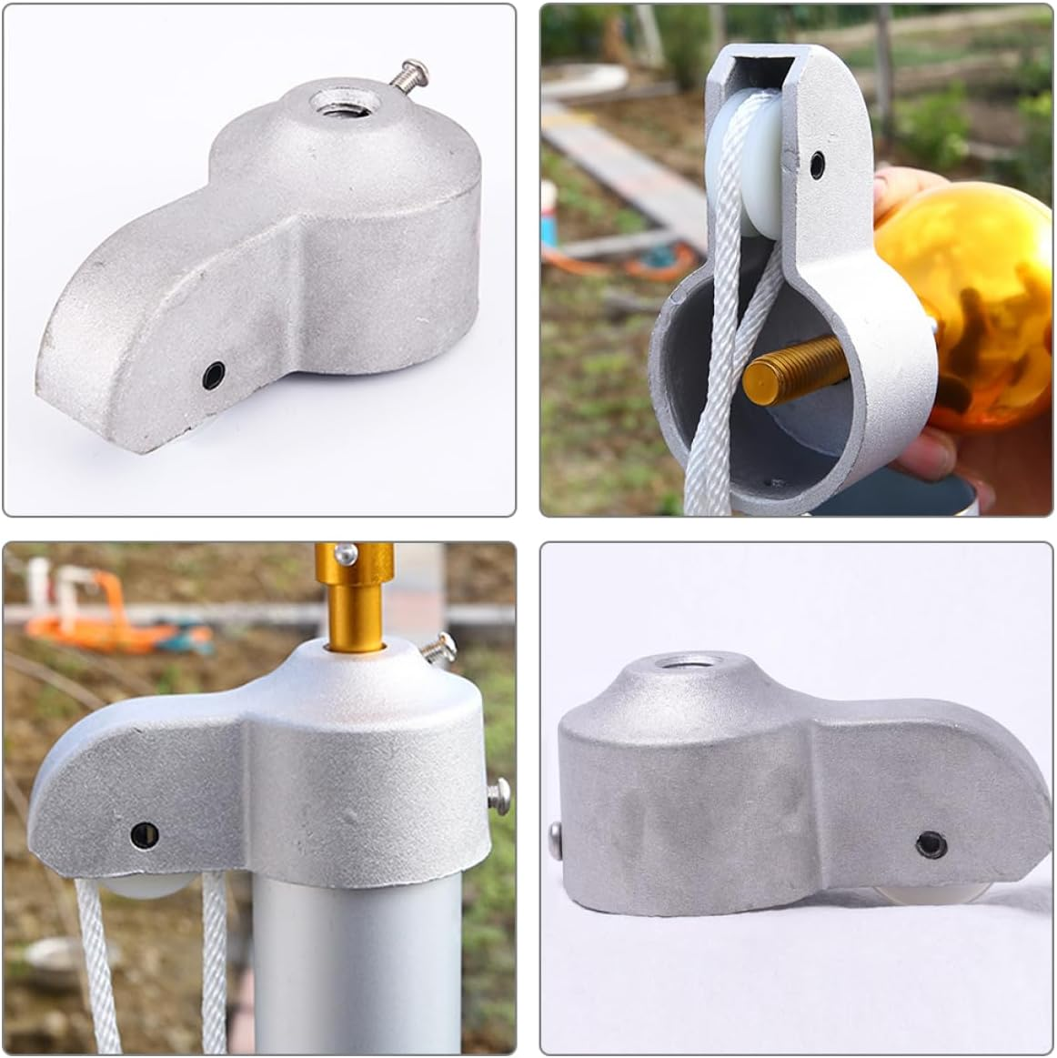 Toyvian Flagpole Ornament Aluminum Pulley Head Replacement Durable Flag Pole Part for Flagpole Cap for Outdoor Use Compatible with Top Ball Flag Pole Kits image number 3