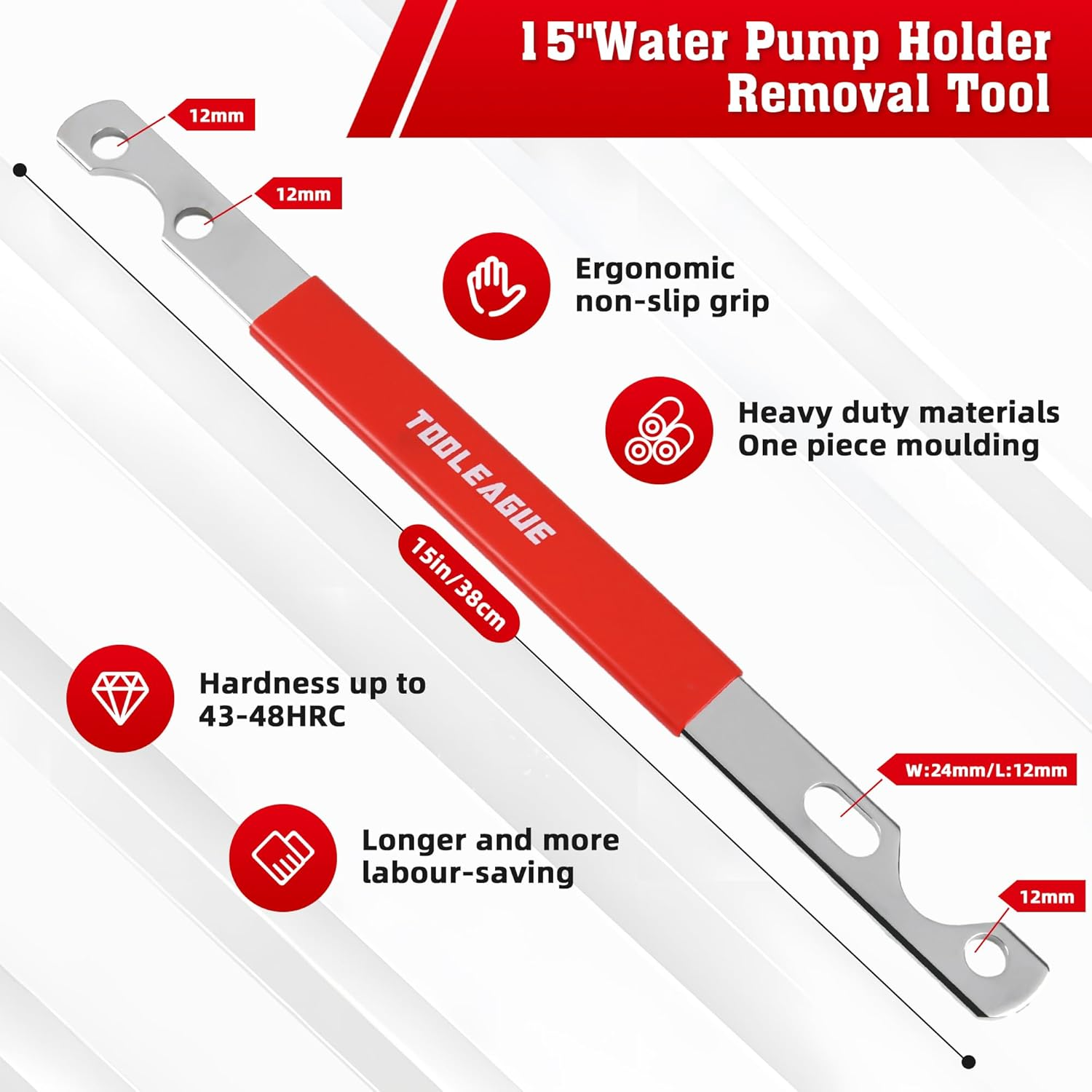 TOOLEAGUE 2Pcs Fan Clutch Wrench Set,32Mm & 36Mm Wrenches,Fan Clutch Removal Tool Kit,Compatible with Bmw,Ford,Gm,Chevrolet Water Pump Pulley Holder and Nut Water Hub Removal