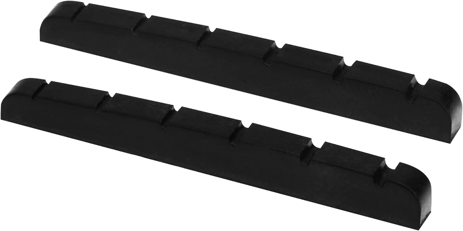 Musiclily Pro Urea Resin Plastic 43Mm Slotted Strat Tele Electric Guitar Nuts Flat Bottom for 6-String Stratocaster/Telecaster Guitar, Black(Set of 2) image number 2