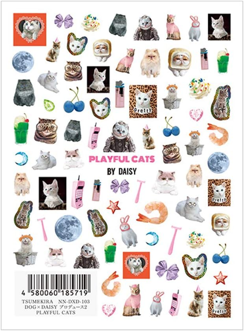 TSUMEKIRA NN-DXD-103 Nail Stickers, Dog X Daisy, Produce 2, Playful Cats