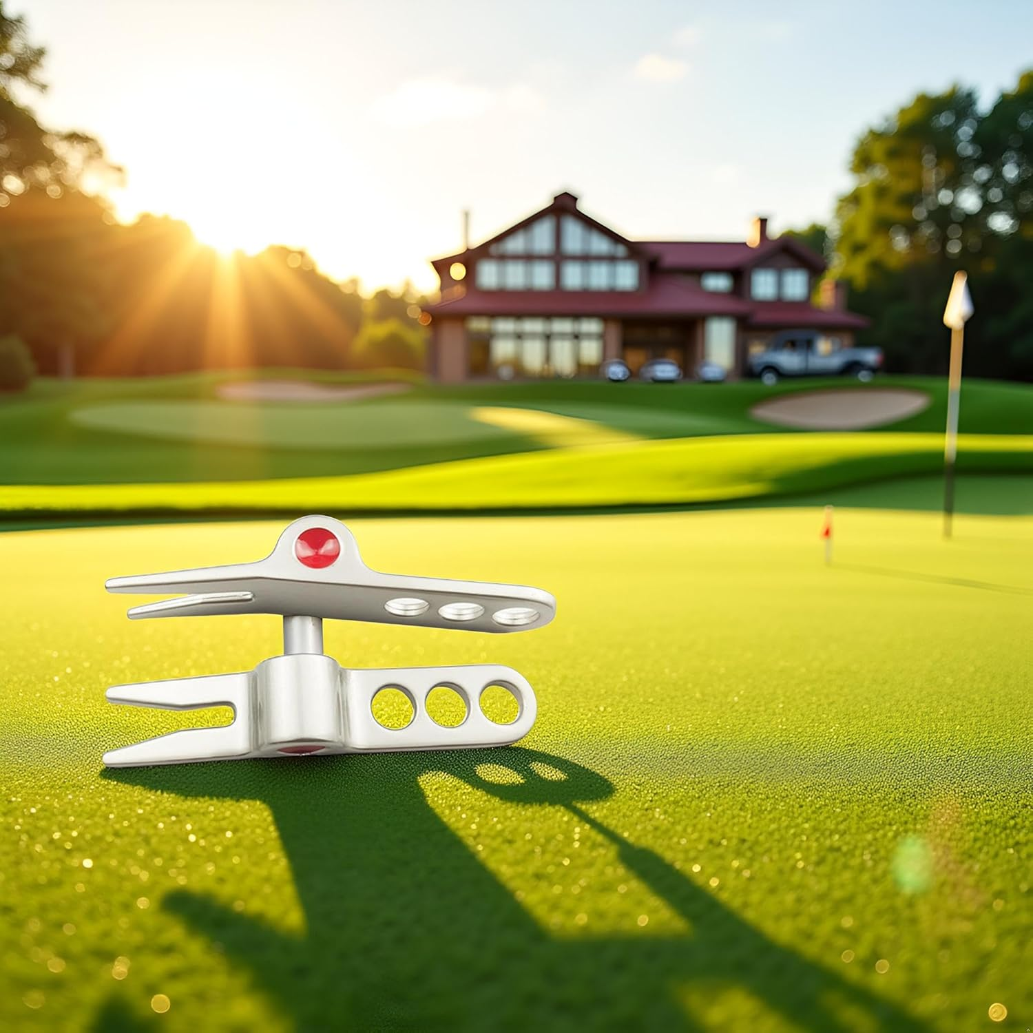 Calsgkspray 1 Pc Silver Golf Ball Fork Pivot Divot Repair Tool Compatible Divot Tools, Golf Divot Tools, On-Course Accessories image number 1