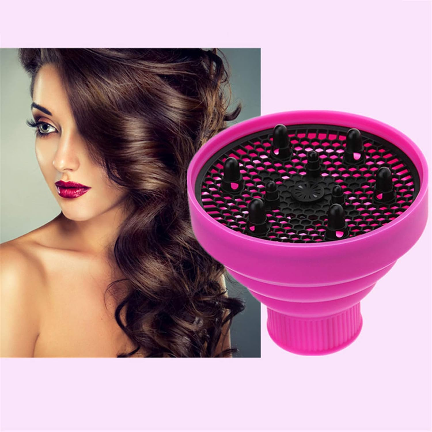Yasao Collapsible Hair Dryer Diffuser Attachment Ionic Blow Dryer Quick Drying Portable Travel Folding Lightweight Silicone Diffuser Salon Hairstyling Accessory image number 3