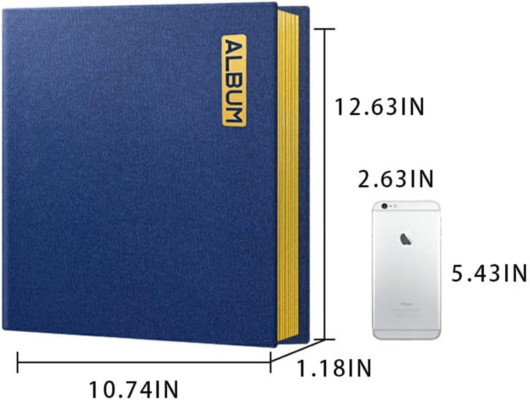 Leather PU Photo Album A4 Self-Adhesive Sticky Type Craft Film Protection Scrapbook White Card Book Birthday Gift Travel, Brown/Black Card image number 1