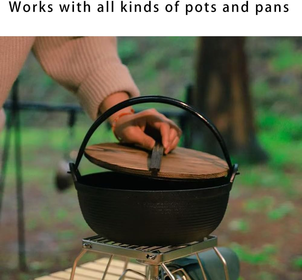 16 X 16 Cm Portable Campfire Grill Stainless Steel Folding Grill with Carry Bag Foldable Campfire Grill for Camping Trekking Garden and Outdoor Barbecue Fun image number 3