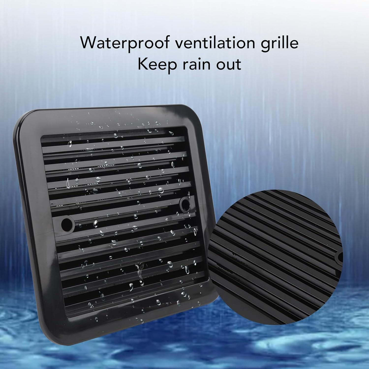 RV Side Vent Fan, 24V 7.2W 3000RPM One Way High Speed Exhaust Fan, Waterproof Air Vent Ventilation with Shutter for Motorhome RV Caravan Trailer Boat Yacht, Black image number 6