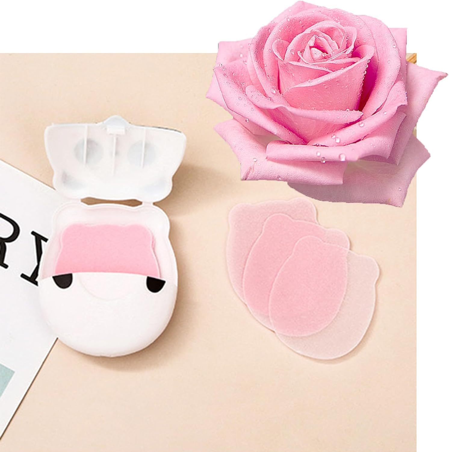 1Pc Cute Panda Portable Soap Sheets,Mini Travel Soap Paper Sheets Disposable Water Soluble Hand Washing Bath Scented Paper Soap for Outdoor Foaming Paper Travel,Soap Shampoo,Personal Care image number 2