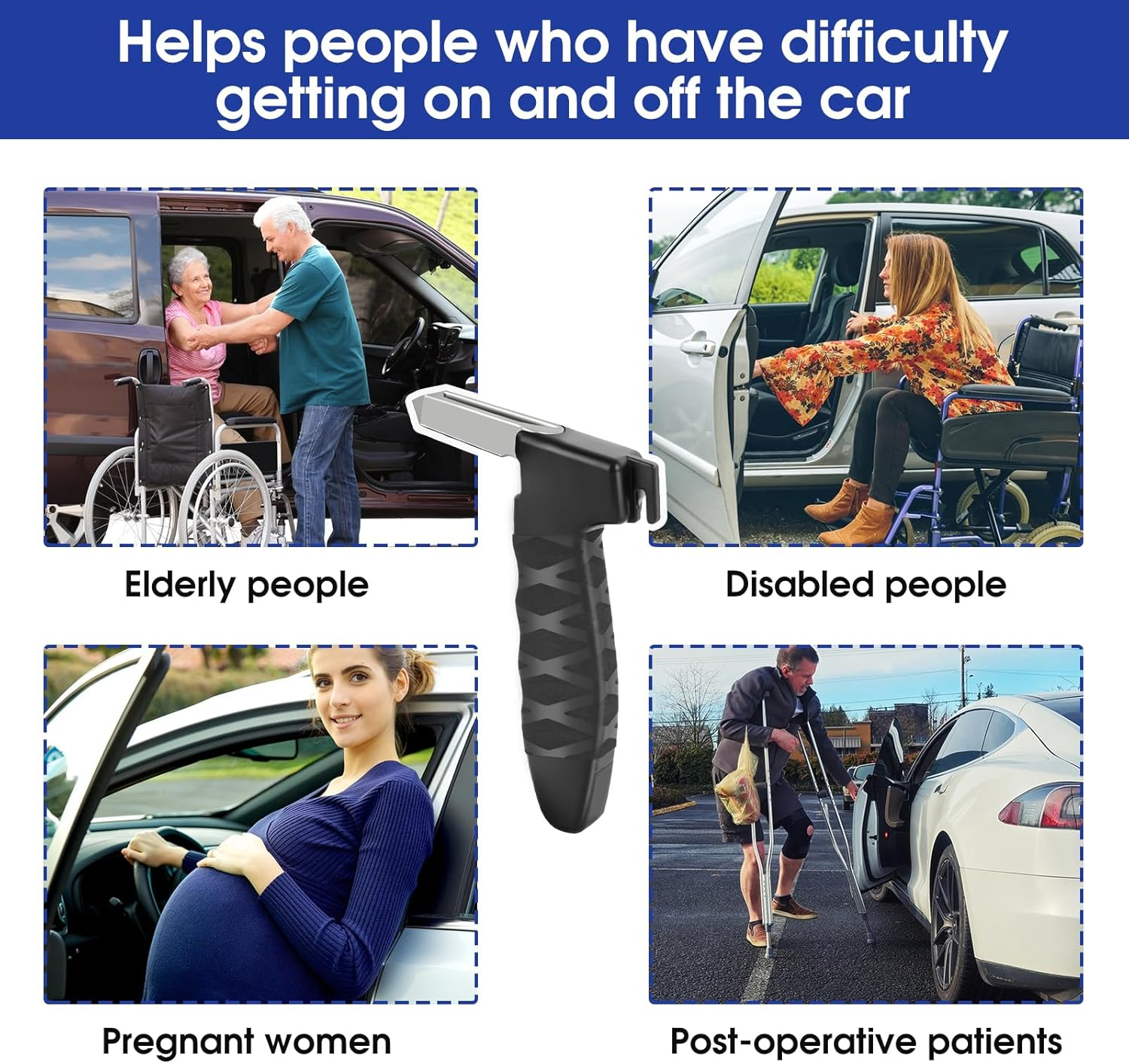 Elderly Automobile Assist Handles, Portable Vehicle Support Handles, Seat Belt Cutters, Window Breakers; for All Vehicles image number 6