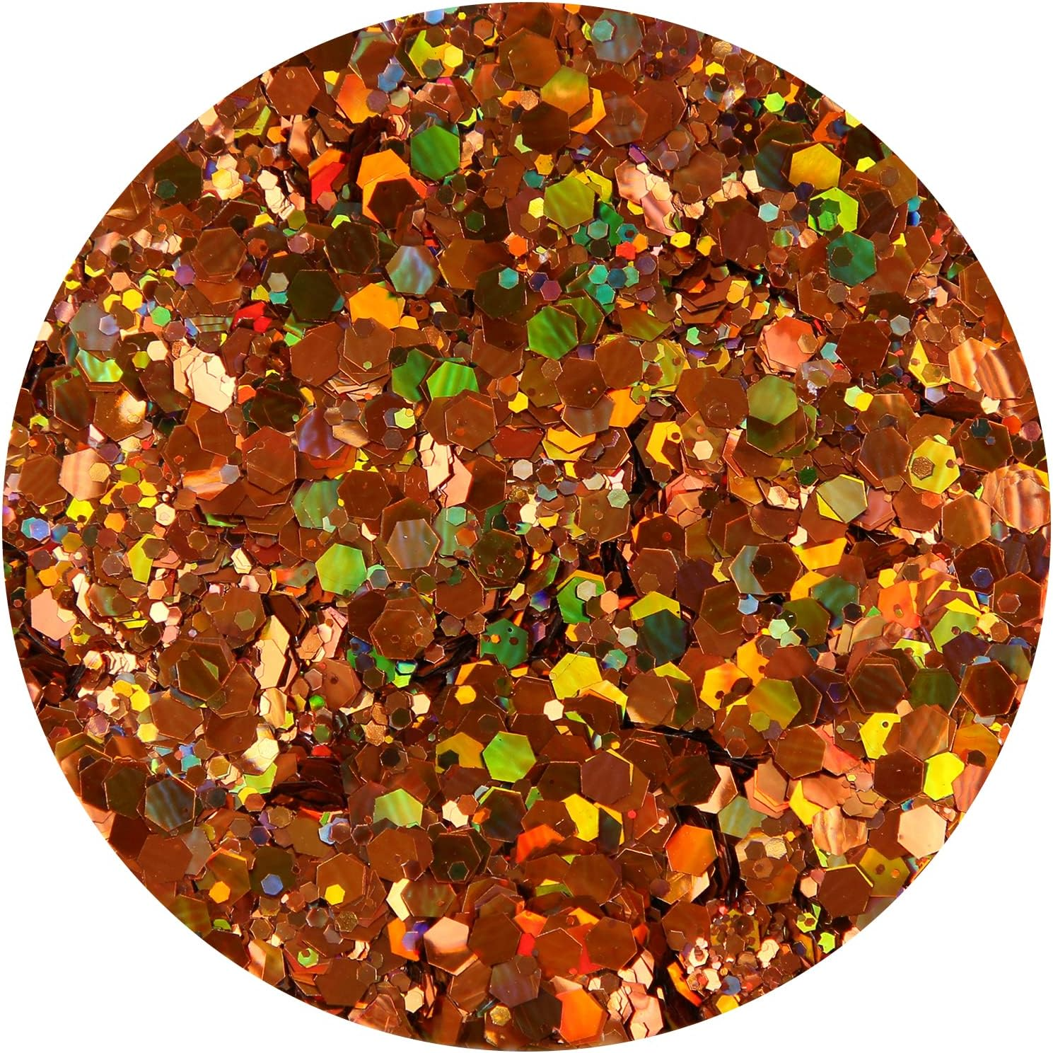 TORC 4 OZ Orange Holographic Glitter 4 Ounce Mix Chunky Glitter Bulk for Resin Craft Cosmetic Art Festival Decoration image number 5