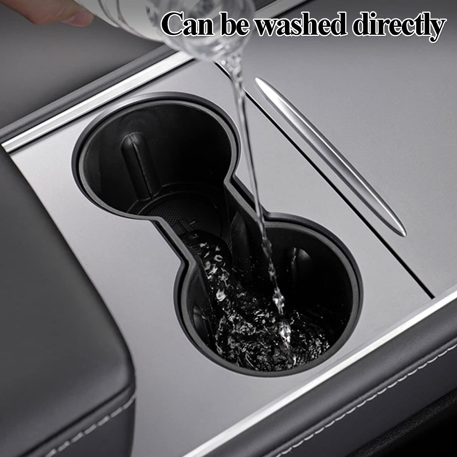 Yotsuba Centre Console Rubber Cup Holder Insert for Tesla Model 3 2017-2023 and Model Y 2021-2024 image number 6