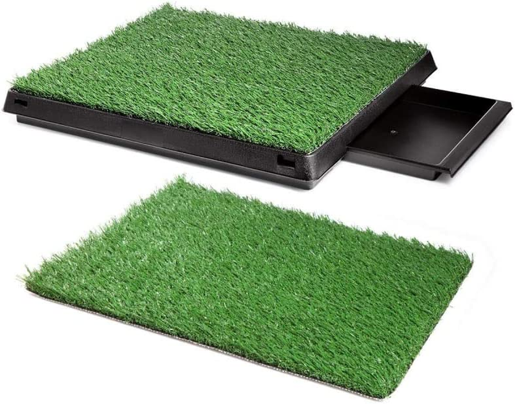 Ezonedeal Dog Toilet Indoor Puppy Training Pad, Dog Potty Pet Training Grass Mat, Removable Waste Tray for Easier Clean Up, Non-Toxic Artificial Turf, 63Cm X 51Cm (Dog Potty Try & 2 Grass Mat) image number 5