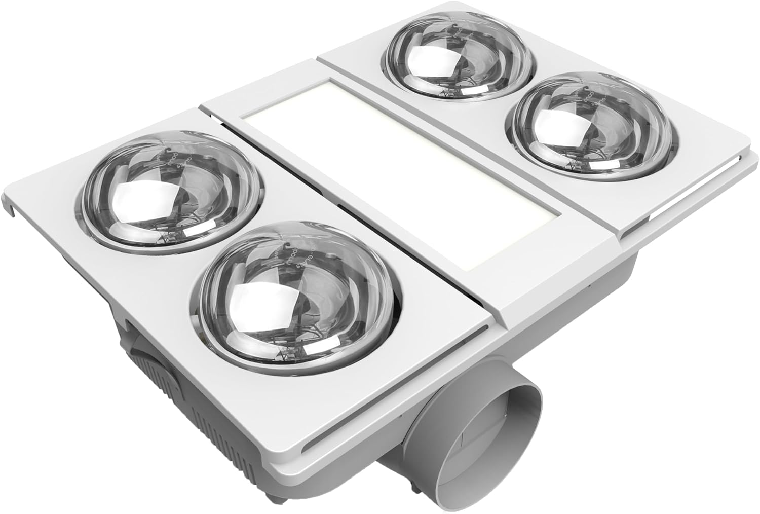 Modura Alllux4 Bathroom 3-In-1 Heater Fan Exhaust 16W Tricolour LED Panel 4X275W Infrared Instant Heat (White) image number 6